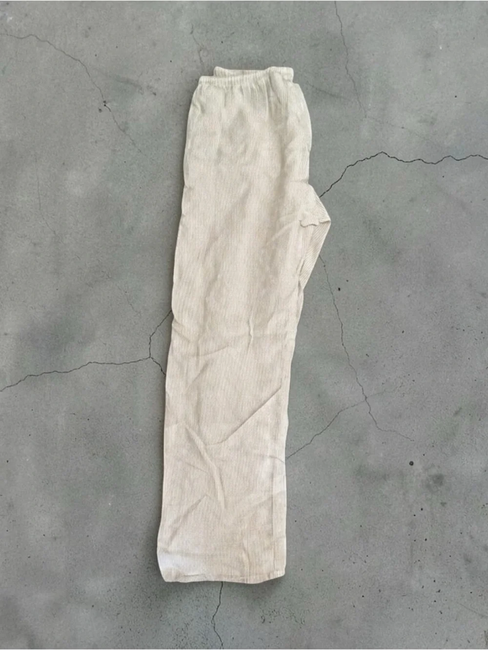 Brandy Melville Light Beige Corduroy Drawstring Pants